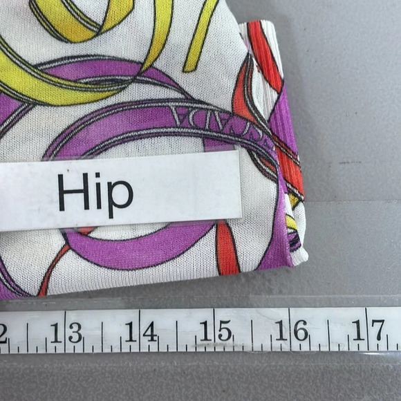 Escada Sport Top Ribbon Print Shirt Knit Open White Colorful Size Small S - Picture 17 of 17